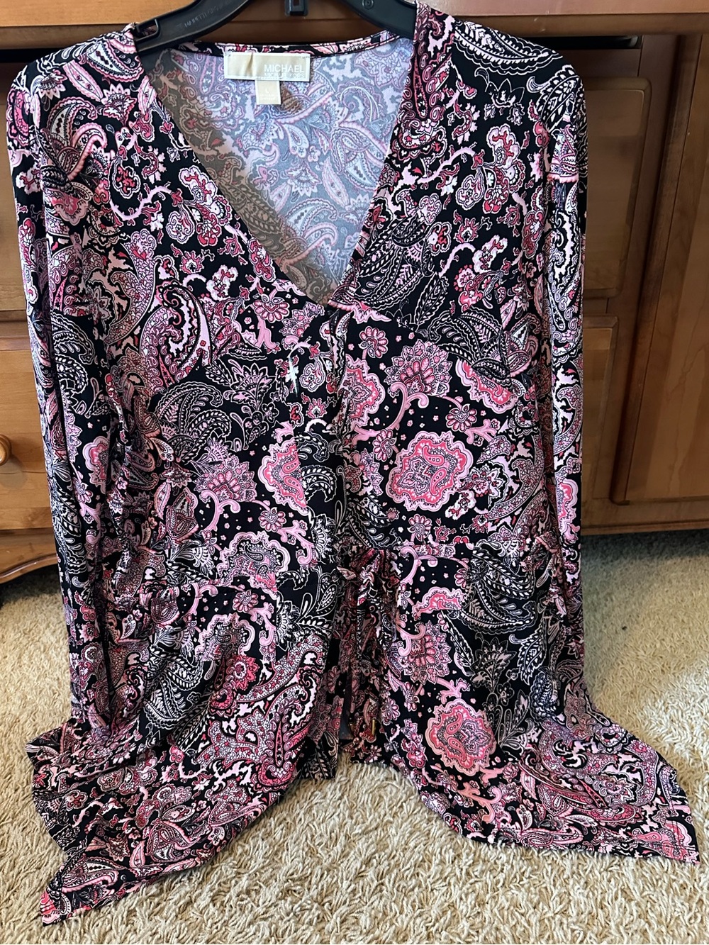 NWOT MICHAEL KORS PINK PAISLEY TOP